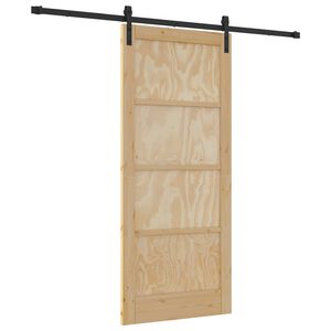 vidaXL Schiebet&uuml;r Natur 86 x 198,5 cm Massives Kiefernholz