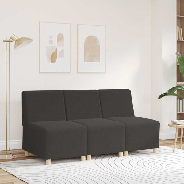 vidaXL Modulares Sofa ohne Armlehnen Dunkelgrau 55 cm Gelockter Wollstoff