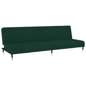 vidaXL Schlafsofa 2-Sitzer Dunkelgr&uuml;n Samt