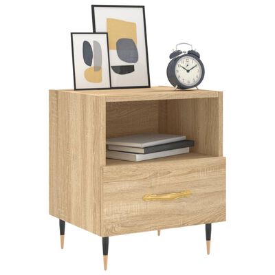 vidaXL Nachttische 2 Stk. Sonoma-Eiche 40x35x47,5 cm Holzwerkstoff