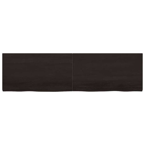 vidaXL Tischplatte Dunkelbraun 220x60x(2-4)cm Massivholz Eiche