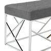 vidaXL Sitzbank 97 cm Dunkelgrau Samt und Edelstahl