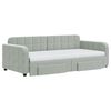 vidaXL Tagesbett Ausziehbar mit Schubladen Hellgrau 90x190 cm Samt