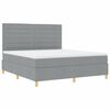 vidaXL LED Boxspringbett mit Matratze Hellgrau 180 x 200 cm Stoff