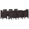 vidaXL Garten Essgruppe 9 pcs Braun Polypropylen