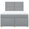 vidaXL Boxspringbett mit Matratze Hellgrau 160x200 cm Stoff