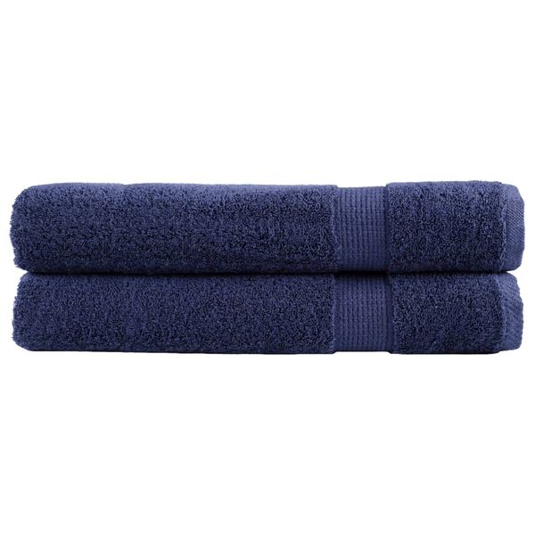 vidaXL Premium Handt&uuml;cher SOLUND 2 Stk. Marineblau 100x200 cm 600 g/m&sup2;