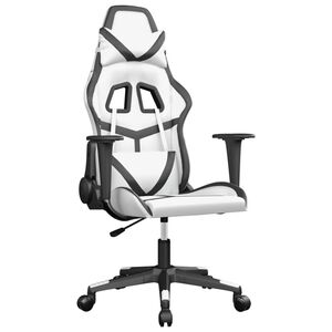 vidaXL Gaming-Stuhl mit Massagefunktion Wei&szlig; und Schwarz Kunstleder