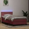 vidaXL Boxspringbett mit Matratze & LED Rosa 80x220 cm Samt