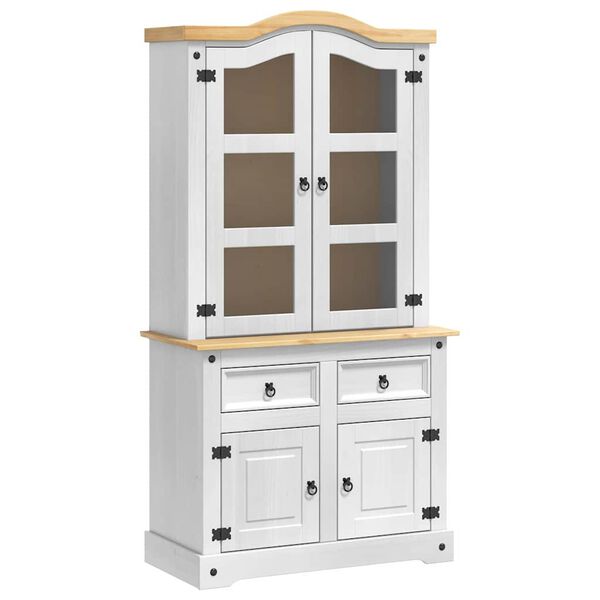 vidaXL Sideboard Wei&szlig; 100 x 48,5 x 179 cm Massives Kiefernholz
