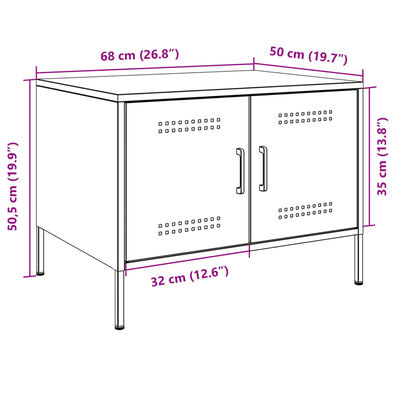 vidaXL Couchtisch Rosa 68x50x50,5 cm Stahl