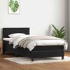 vidaXL Boxspringbett mit Matratze Schwarz 100x220 cm Samt