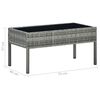 vidaXL Gartentisch Grau 75x40x37 cm Poly Rattan
