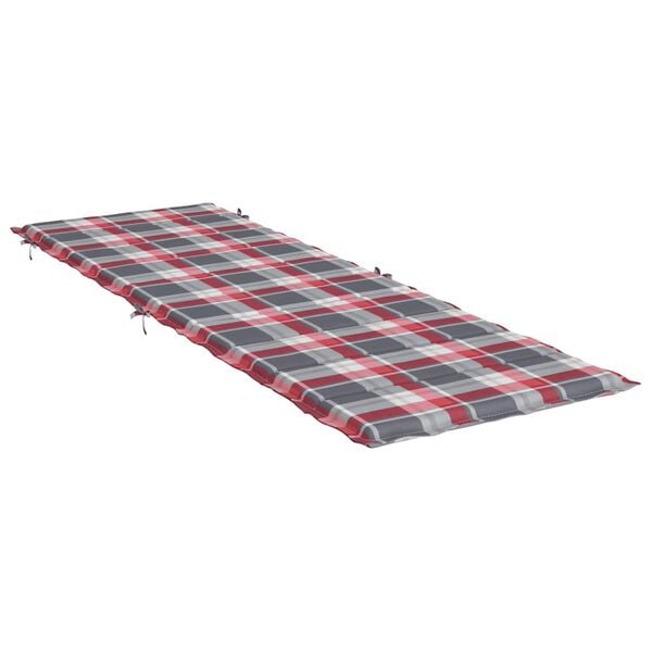 vidaXL Sonnenliegen-Auflage Rot Karomuster 186x58x4 cm Oxford-Gewebe