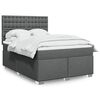 vidaXL Boxspringbett mit Matratze Dunkelgrau 140x190 cm Stoff