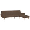 vidaXL Schlafsofa 2-Sitzer mit Fu&szlig;hocker Braun Stoff
