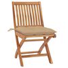 vidaXL Gartenst&uuml;hle 2 Stk. mit Beige Kissen Massivholz Teak