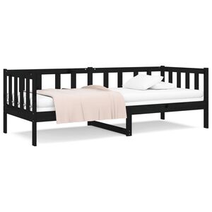 vidaXL Tagesbett Schwarz 90x190 cm Massivholz Kiefer
