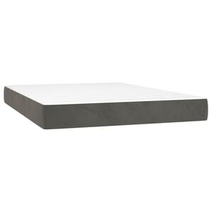 vidaXL Taschenfederkernmatratze Mittel Dunkelgrau 140x200x20 cm Samt