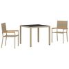 vidaXL Garten Essgruppe 3 pcs Beige Poly-Rattan