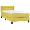 vidaXL Boxspringbett mit Matratze Gr&uuml;n 90x190 cm Stoff