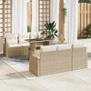 vidaXL Gartensofa-set mit Kissen 7 pcs Beige Poly Rattan