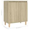 vidaXL Sideboard mit Massivholz-Beinen Sonoma-Eiche 60x35x70 cm