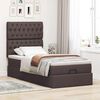 vidaXL Ottoman-Bett mit Matratze & LEDs Dunkelbraun 100x200 cm Stoff