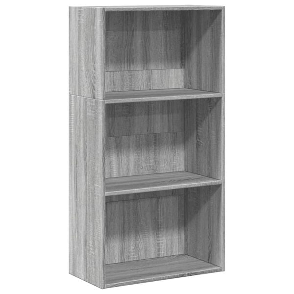 vidaXL B&uuml;cherregal Grau Sonoma 60x30x114 cm Holzwerkstoff