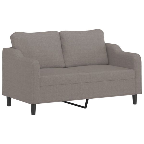 vidaXL 2-Sitzer-Sofa mit Zierkissen Taupe 140 cm Stoff