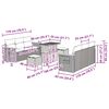 vidaXL Gartensofa-set mit Kissen 9 pcs Beige und Creme