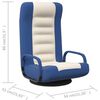 vidaXL Bodenstuhl Drehbar Blau und Creme Stoff