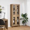 vidaXL Highboard 2 pcs Artisan-Eiche Engineered Wood und Glas