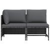 vidaXL 2-tlg. Garten-Sofagarnitur mit Auflagen Poly Rattan Grau