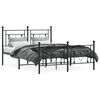 vidaXL Bettgestell mit Kopf- und Fu&szlig;teil Metall Schwarz 140x190 cm