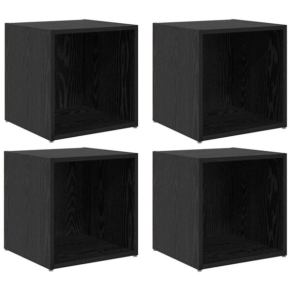 vidaXL TV-Schrankset 4 pcs Schwarz 37 x 35 x 37,5 cm Holzwerkstoff