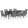 vidaXL Garten Essgruppe 9 pcs Grau Pulverbeschichteter Stahl