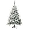 vidaXL K&uuml;nstlicher vorbeleuchteter Weihnachtsbaum mit Kugelset Gr&uuml;n