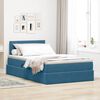 vidaXL Bett mit Stauraum und LED mit LED Dunkelblau 120 x 200 cm Samt