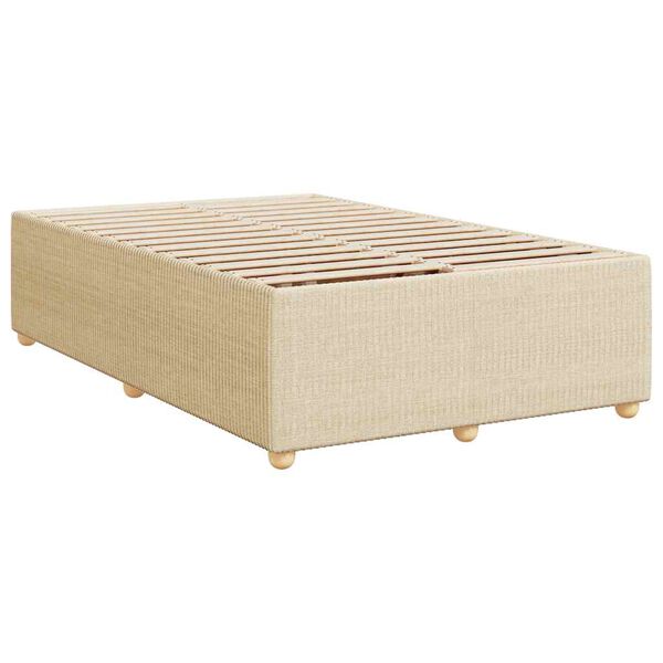 vidaXL Bettgestell ohne Matratze Creme 120x190 cm Stoff