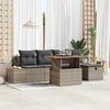 vidaXL Garten-Sofa-Set 6 pcs Grau Poly-Rattan