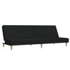 vidaXL Schlafsofa 2-Sitzer mit Fu&szlig;hocker Schwarz Stoff