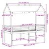 vidaXL Hochbett mit Dach Wei&szlig; 80x200 cm Massivholz Kiefer