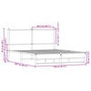 vidaXL Metallbett ohne Matratze Sonoma-Eiche 140x200 cm