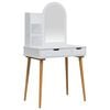 vidaXL Schminktisch-Set FAUSKE 3 stk. Wei&szlig; 76 x 50 x 143 cm