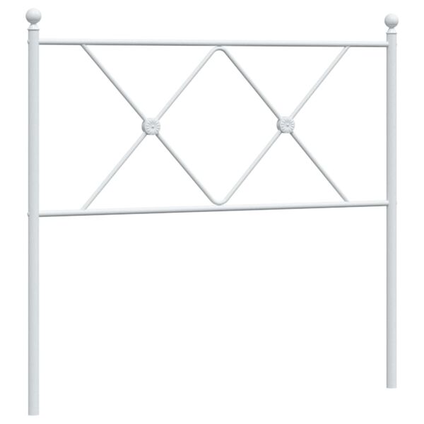 vidaXL Ersatz-Kopfteil Metall Wei&szlig; 90 cm