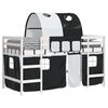 vidaXL Kinderhochbett mit Tunnel Wei&szlig; & Schwarz 90x190 cm Kiefernholz