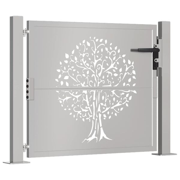 vidaXL Gartentor 100x75 cm Cortenstahl Baumdesign