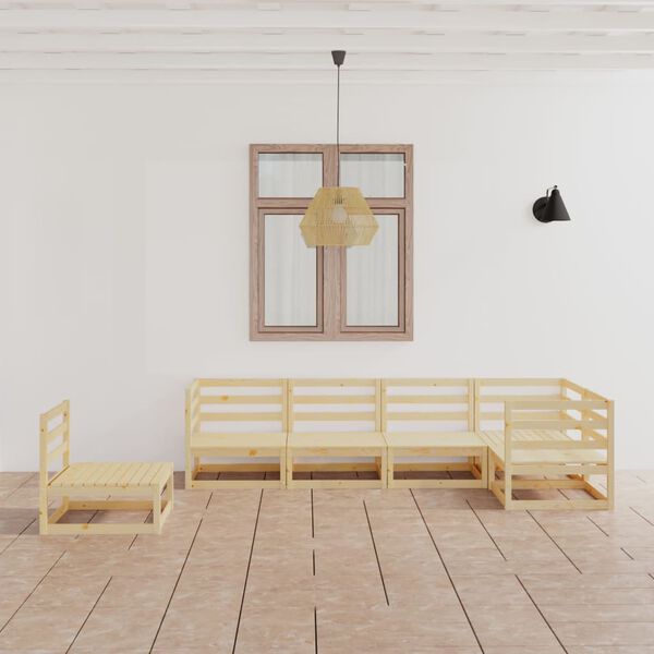 vidaXL 6-tlg. Garten-Lounge-Set Massivholz Kiefer