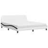 vidaXL Bett mit Matratze "Dover" Wei&szlig; und Schwarz 180x200 cm Kunstleder